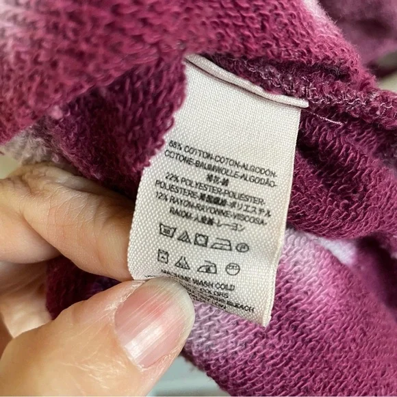 Free People Dandyline Boxy Cold Shoulder Tie Dye Sweatshirt Purple Sz Small - Picture 13 of 13